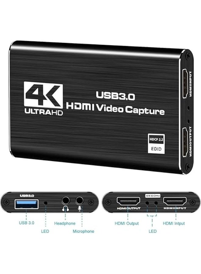 Professional 4K HDMI to USB 3.0 Audio Video Capture Card - 1080P 60fps Portable Game Streaming & Recording Adapter - Image 1
